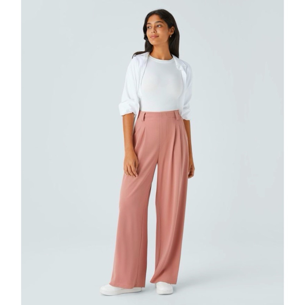 HALARA Dusty Rose Wide Leg Pants - Picture 2 of 10